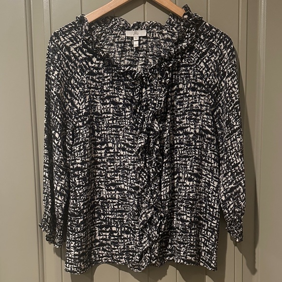 JOIE Silk Patterned Blouse M - Picture 1 of 10